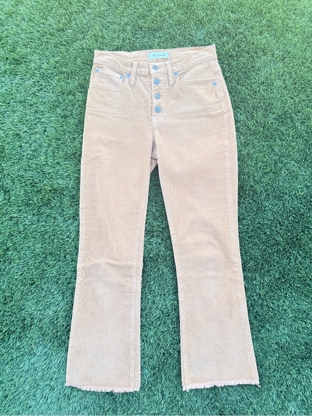 Madewell Tan Camel Corduroy Cali Demi Boot Pants 25 - Picture 7 of 10